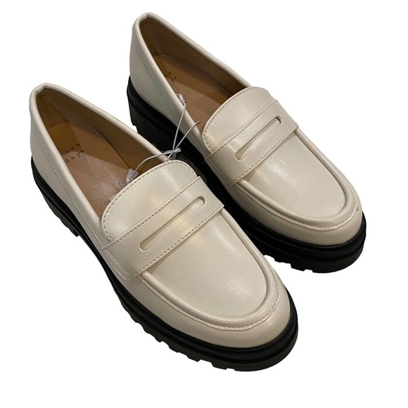 A New Day Paris Platform Cream Loafers Size 8 - 23 - Picture 2 of 9